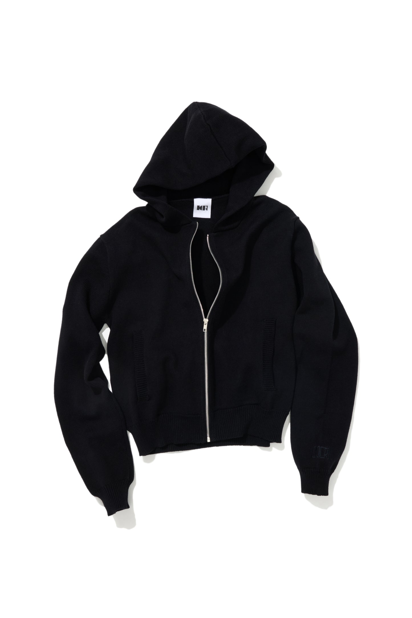 KNITTED ZIP JACKET BLACK