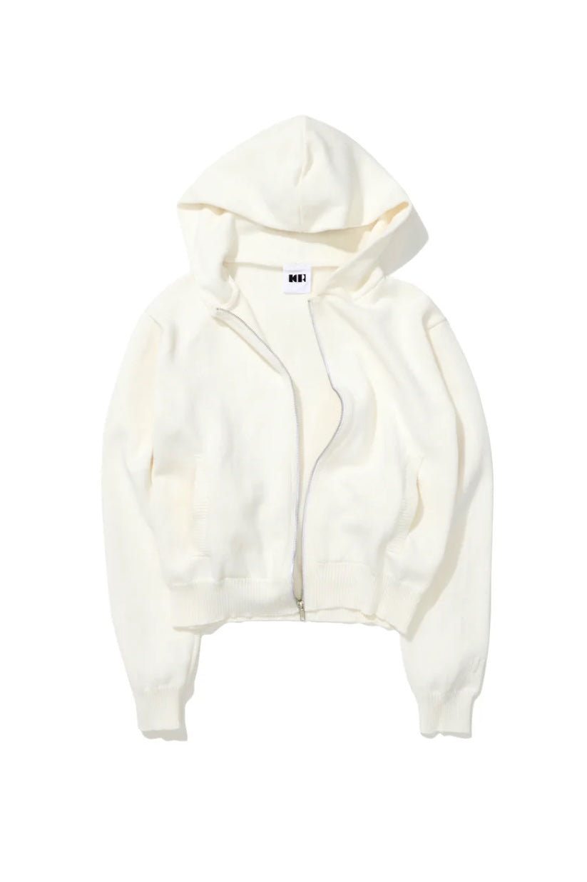 KNITTED ZIP JACKET WHITE