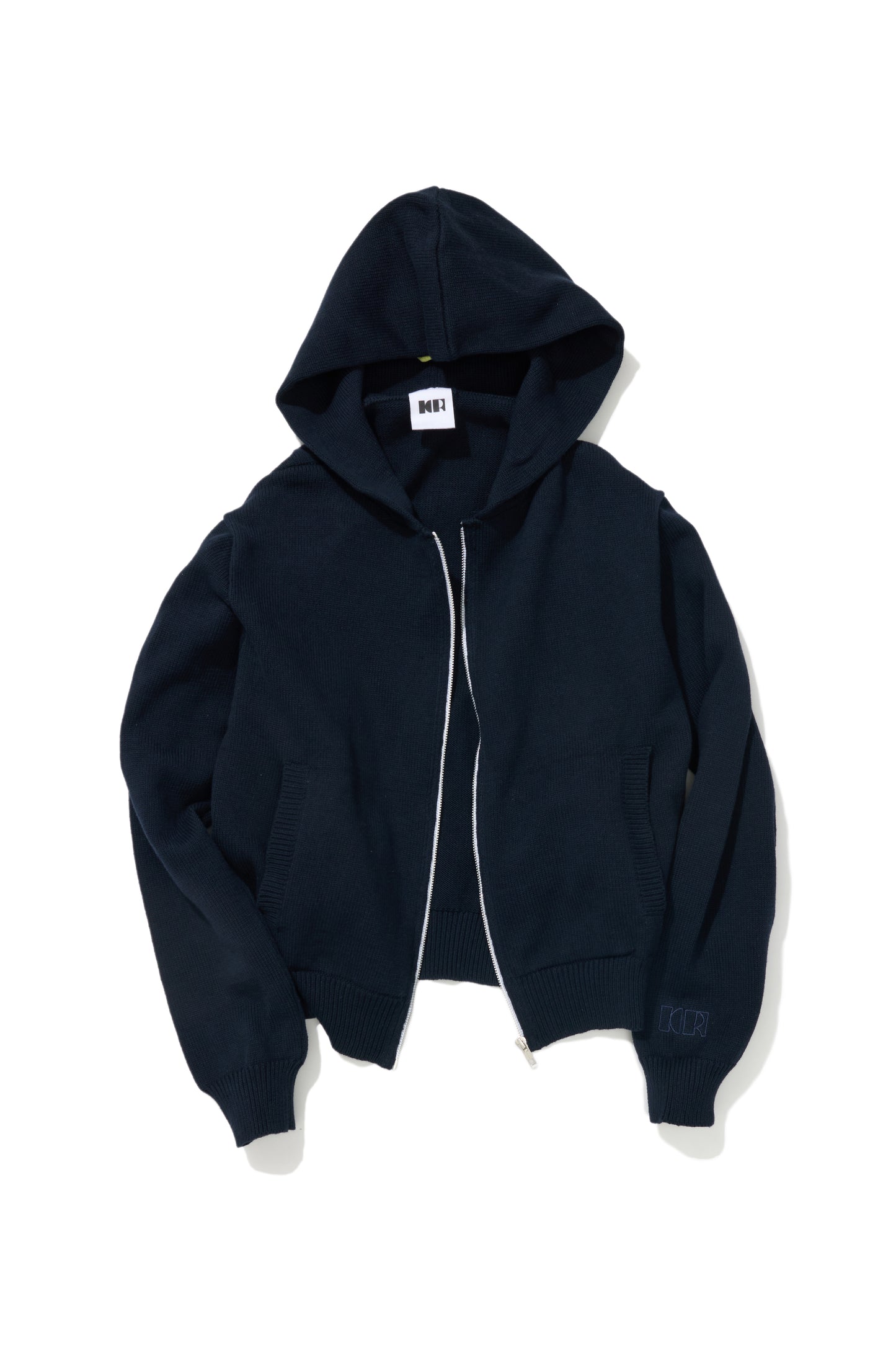 KNITTED ZIP JACKET NAVY