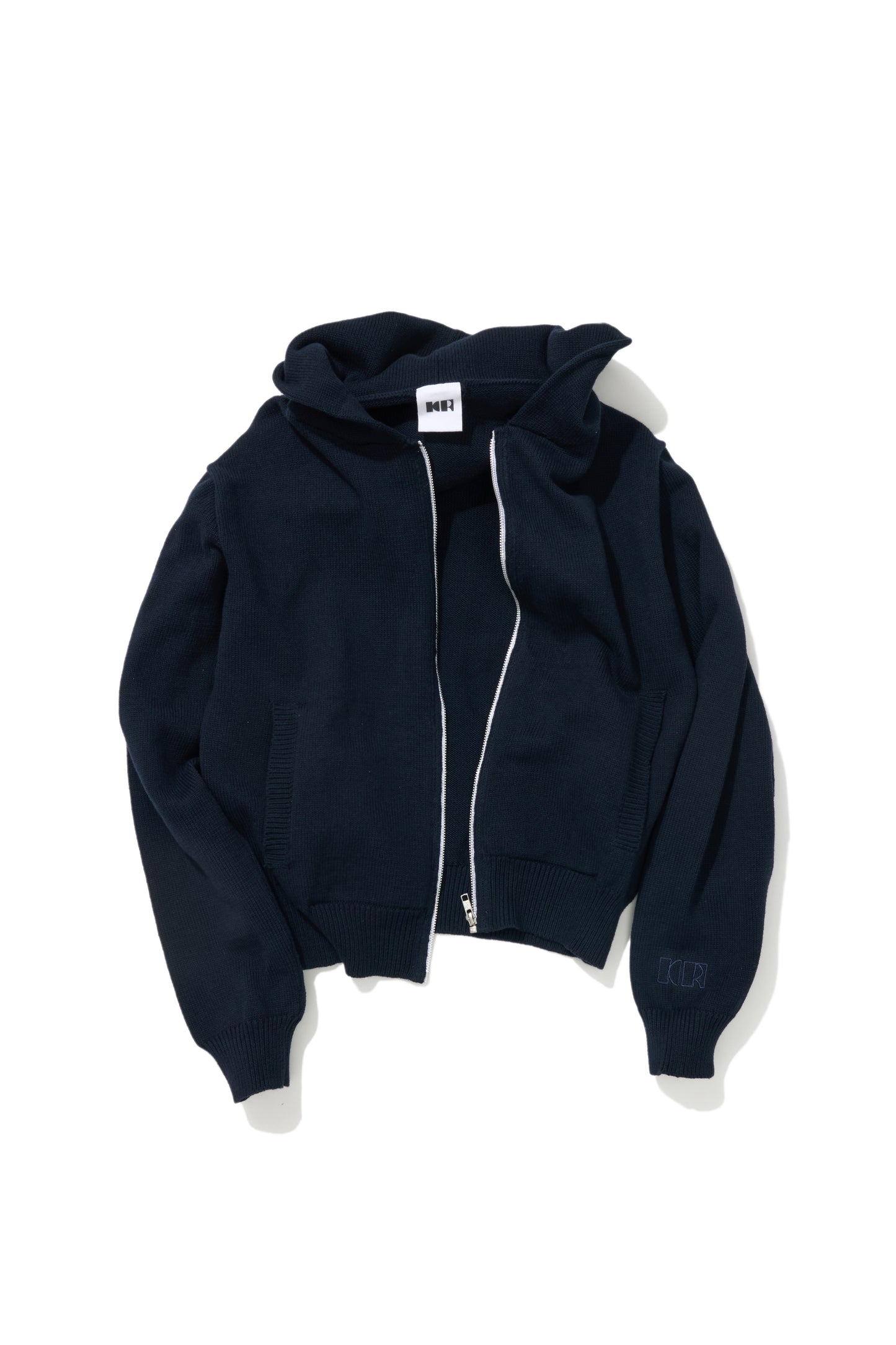 KNITTED ZIP JACKET NAVY