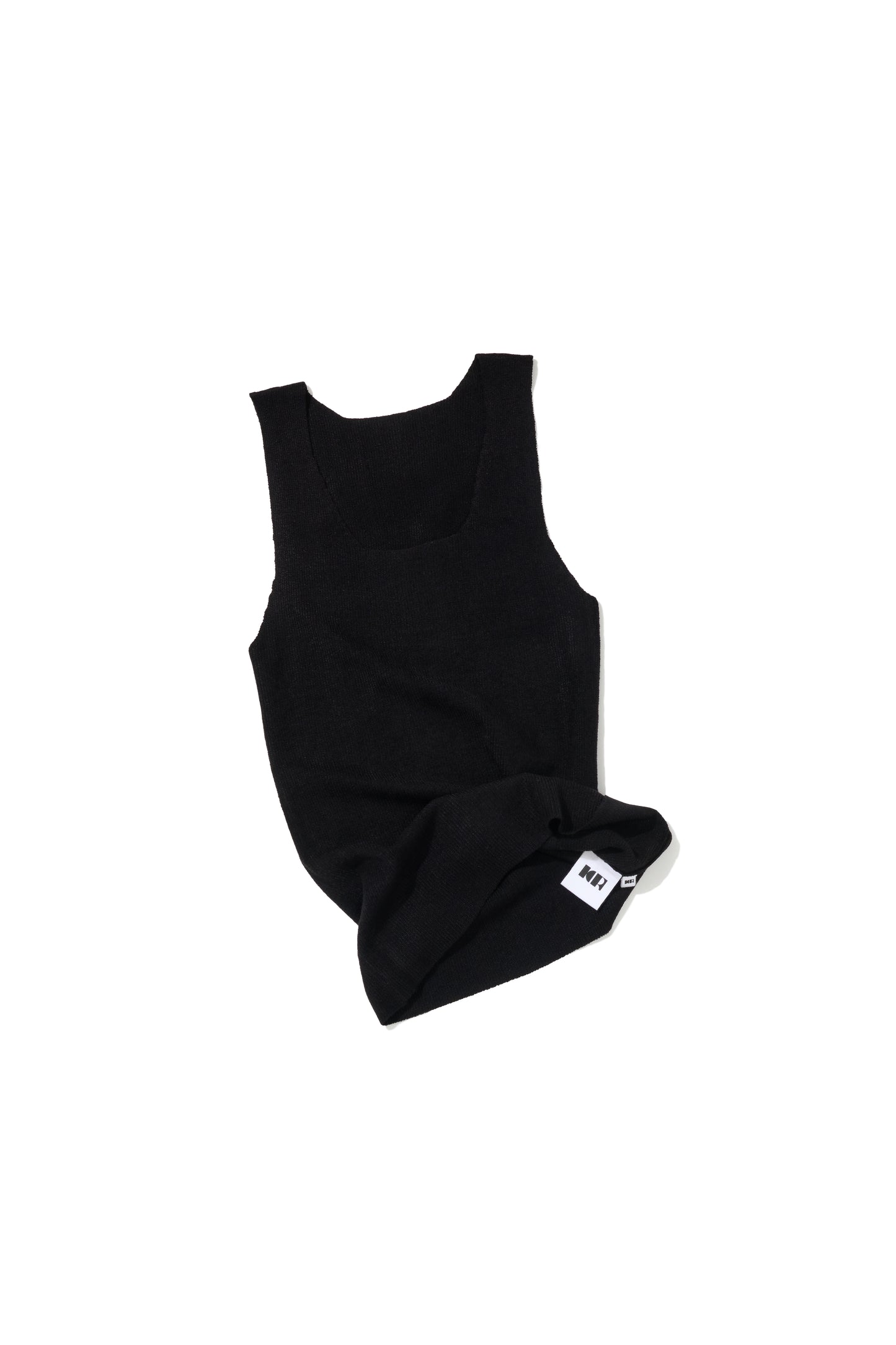 KNITTED TANK TOP BLACK
