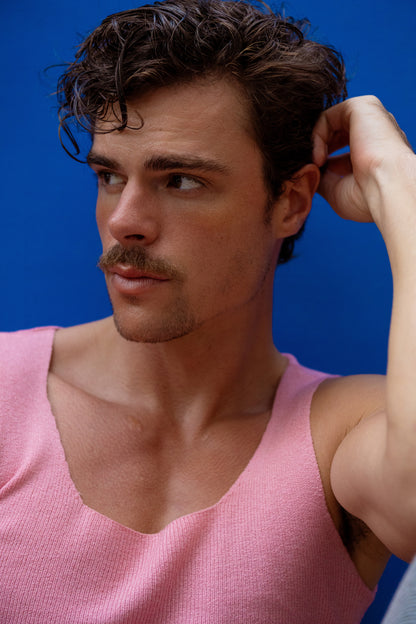KNITTED TANK TOP PINK