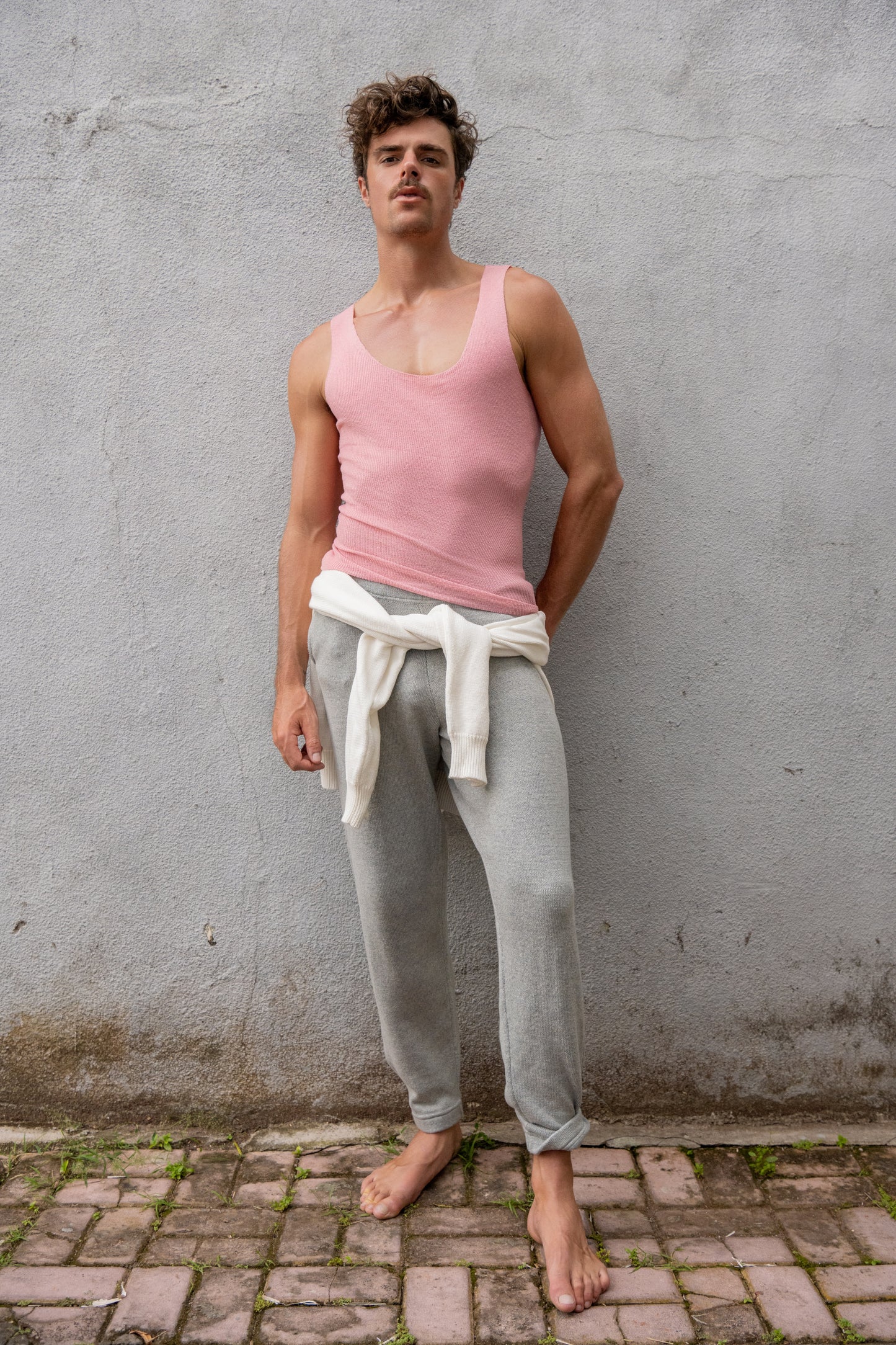 KNITTED TANK TOP PINK