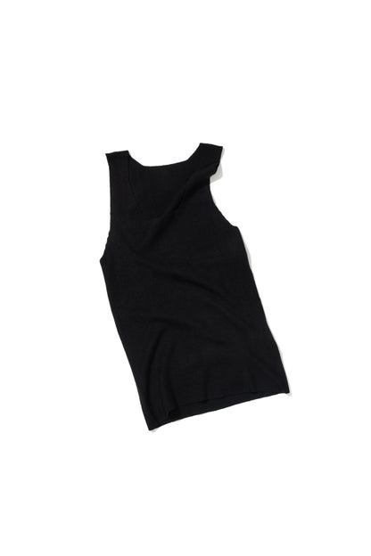 KNITTED TANK TOP BLACK