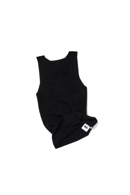 KNITTED TANK TOP BLACK