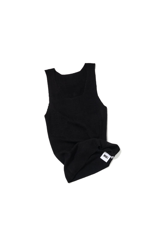KNITTED TANK TOP BLACK