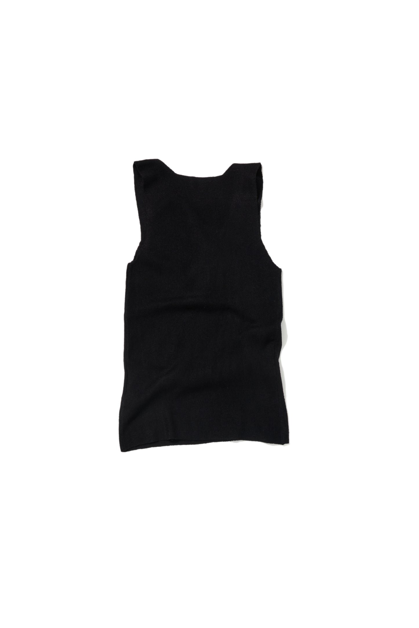 KNITTED TANK TOP BLACK